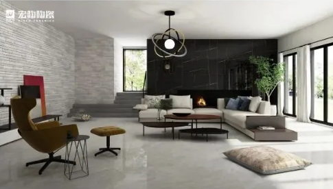 尊龙凯时官网版登录客厅灰色瓷砖效果图