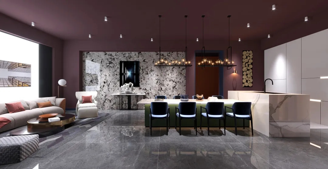 尊龙凯时官网版登录和地砖混搭厨房效果图