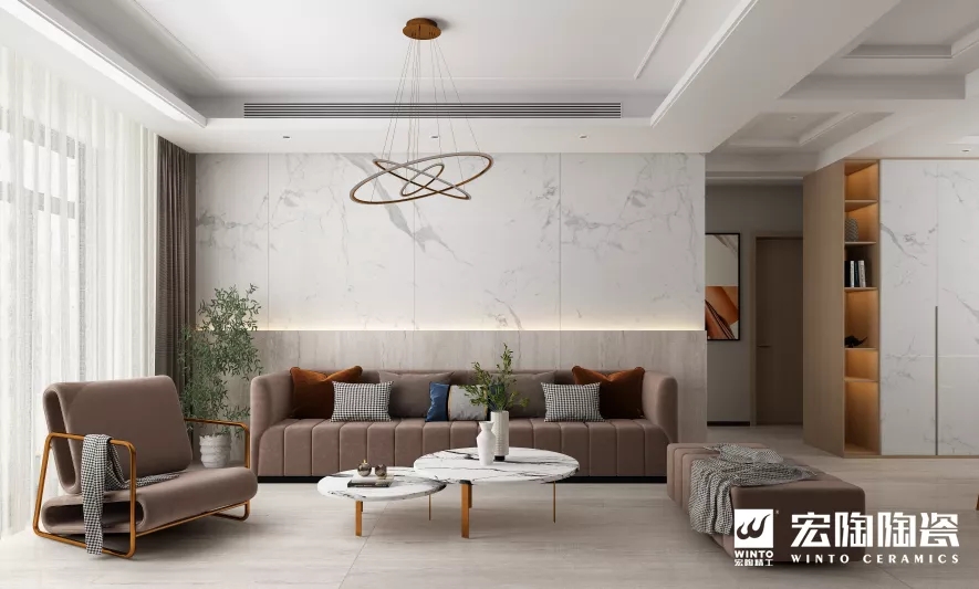 尊龙凯时官网版登录岩板客厅装修效果图展示