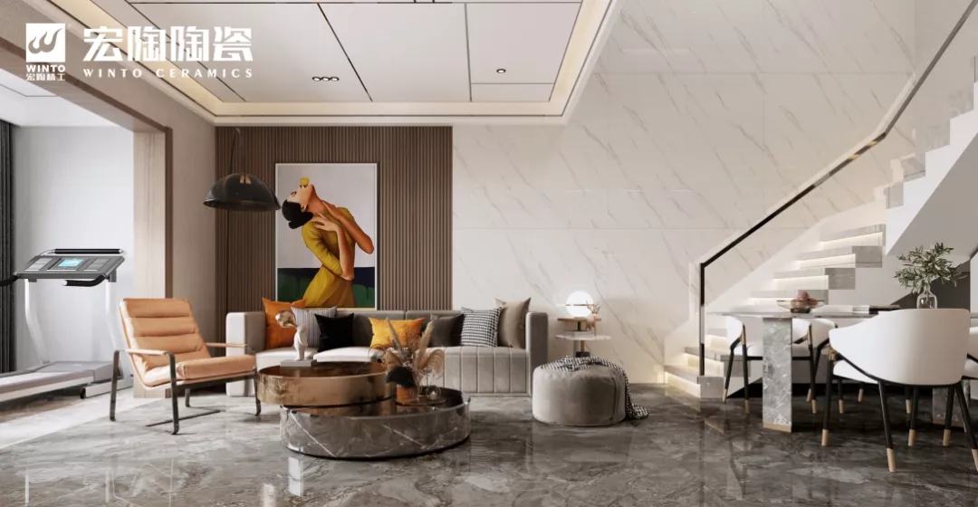 尊龙凯时官网版登录海棠白抛釉瓷砖装修效果图 