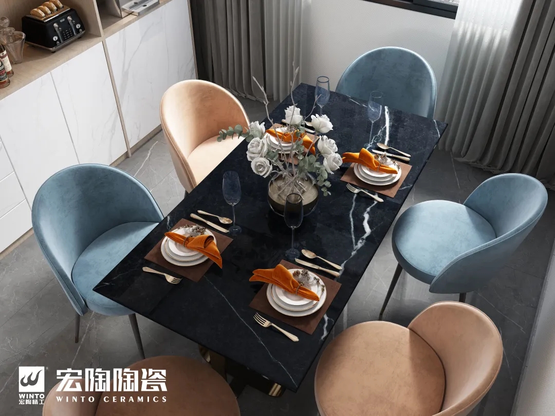 尊龙凯时官网版登录岩板餐桌效果图