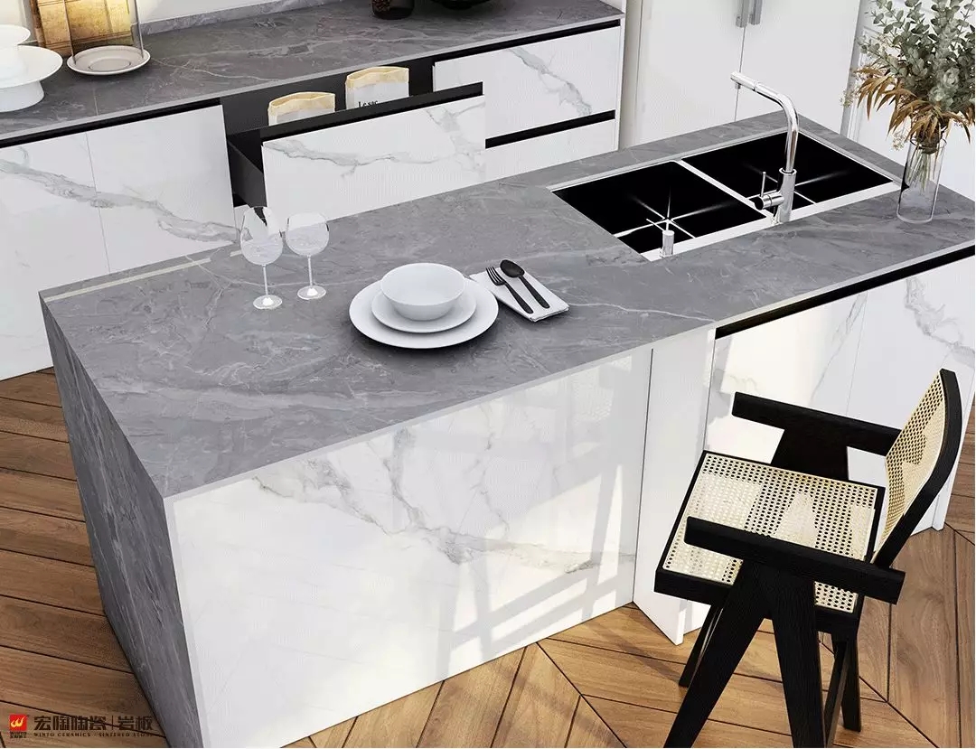 尊龙凯时官网版登录岩板雅士白15-TG2680A008装修效果图