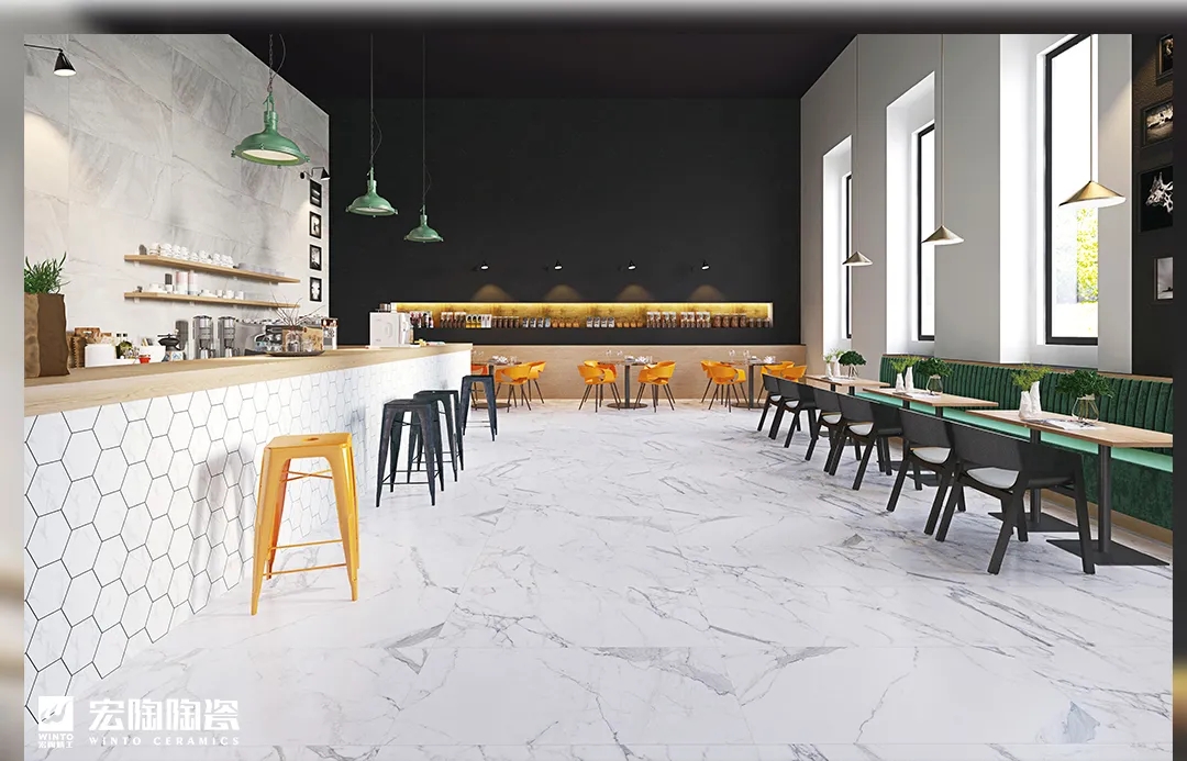 尊龙凯时官网版登录白色瓷砖地砖餐厅装修效果图