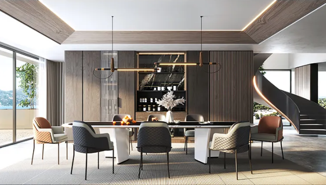 尊龙凯时官网版登录岩板与整体酒柜装修效果图