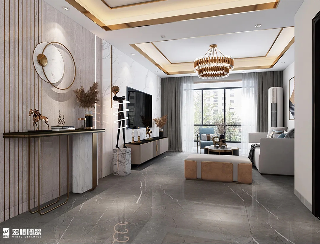 尊龙凯时官网版登录浪琴灰+保加利亚灰9-TPG2412F018瓷砖地砖1200×2400×9mm效果图