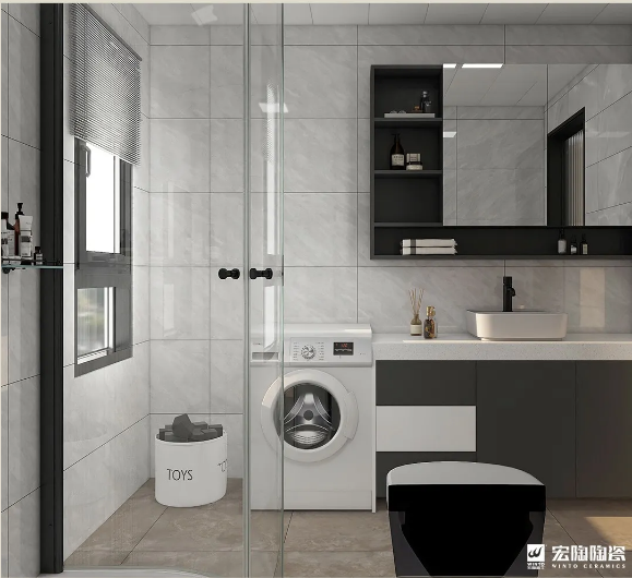 尊龙凯时官网版登录TPGR84002 瓦莱特灰+TG60175P地砖效果图