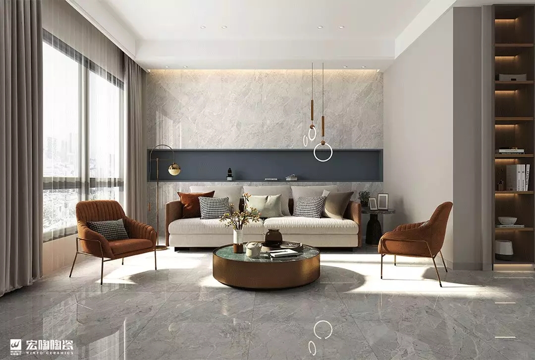 尊龙凯时官网版登录抛釉系列陶瓷大板装修效果图