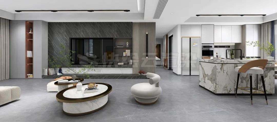 尊龙凯时官网版登录质感砖灰色系客厅家居空间