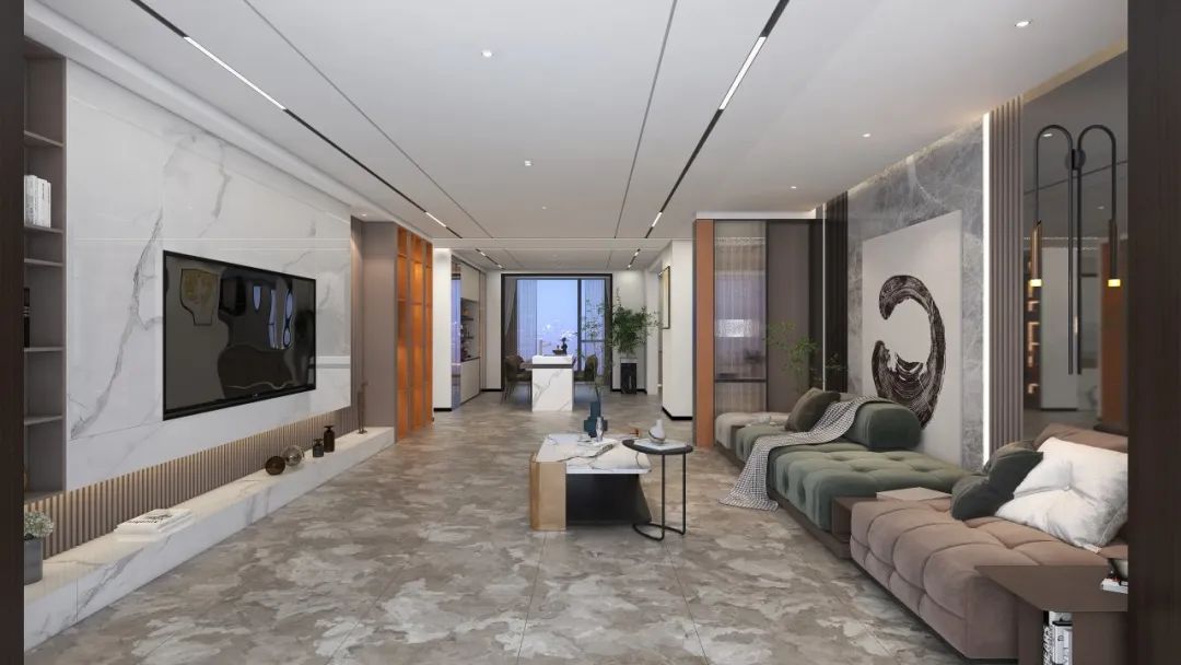 尊龙凯时官网版登录陶瓷大板马赛金棕装修效果图