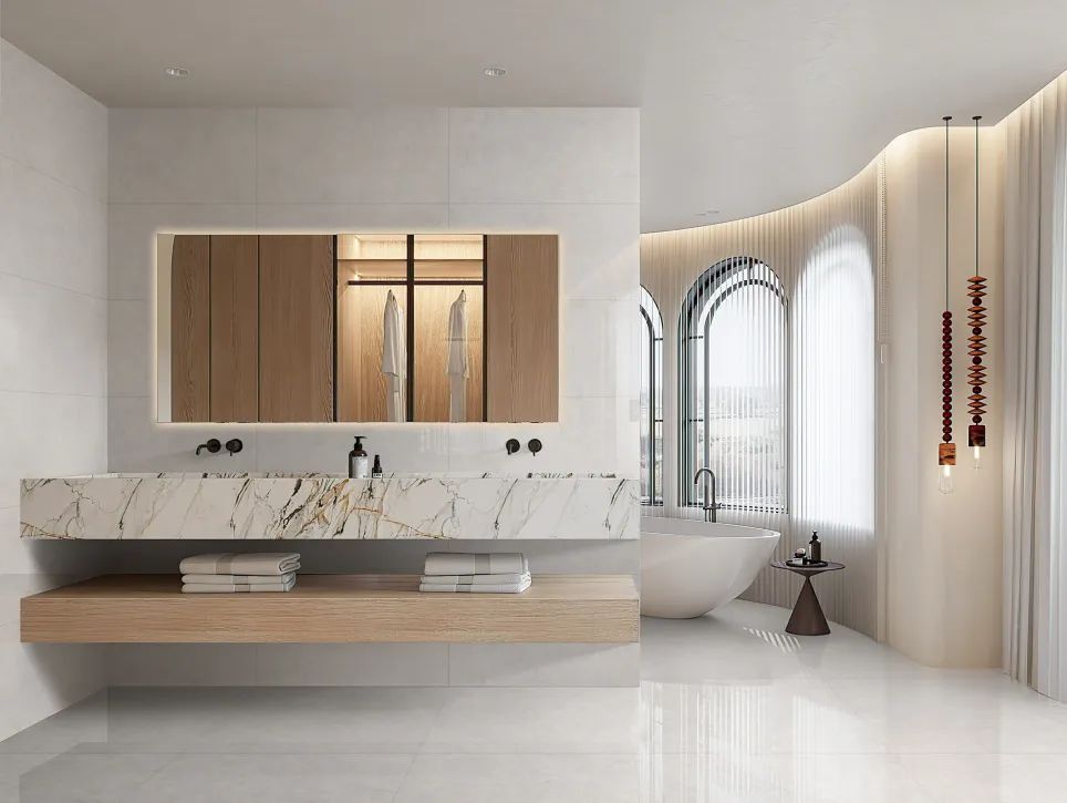 900X1800mm 路斯棕灰、白玉兰等系列尊龙凯时官网版登录陶瓷大板装修效果图